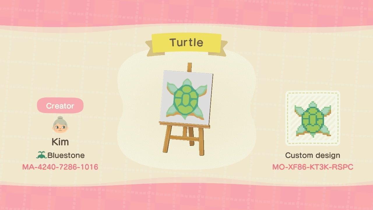 Animal Crossing Design Code: MO-XF86-KT3K-RSPC Turtle