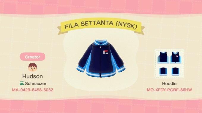 Animal Crossing Design Code: MO-XFDY-PGRF-86HW FILA Settanta (NYSK)