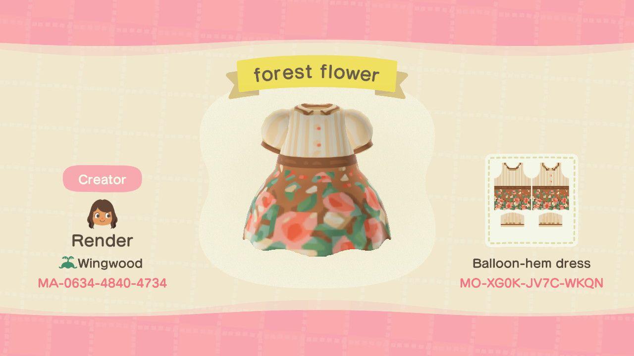 Animal Crossing Design Code: MO-XG0K-JV7C-WKQN Forest Floral