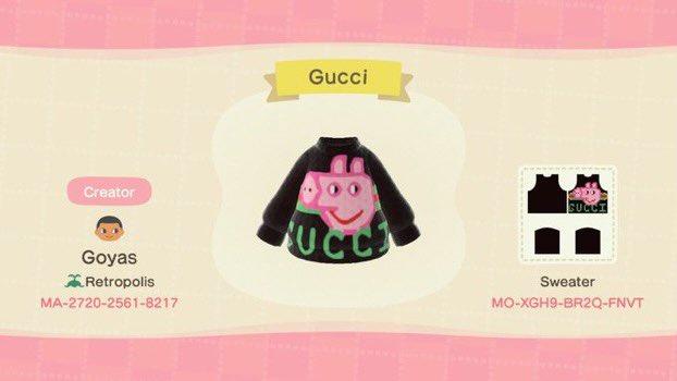 Animal Crossing Design Code: MO-XGH9-BR2Q-FNVT Gucci