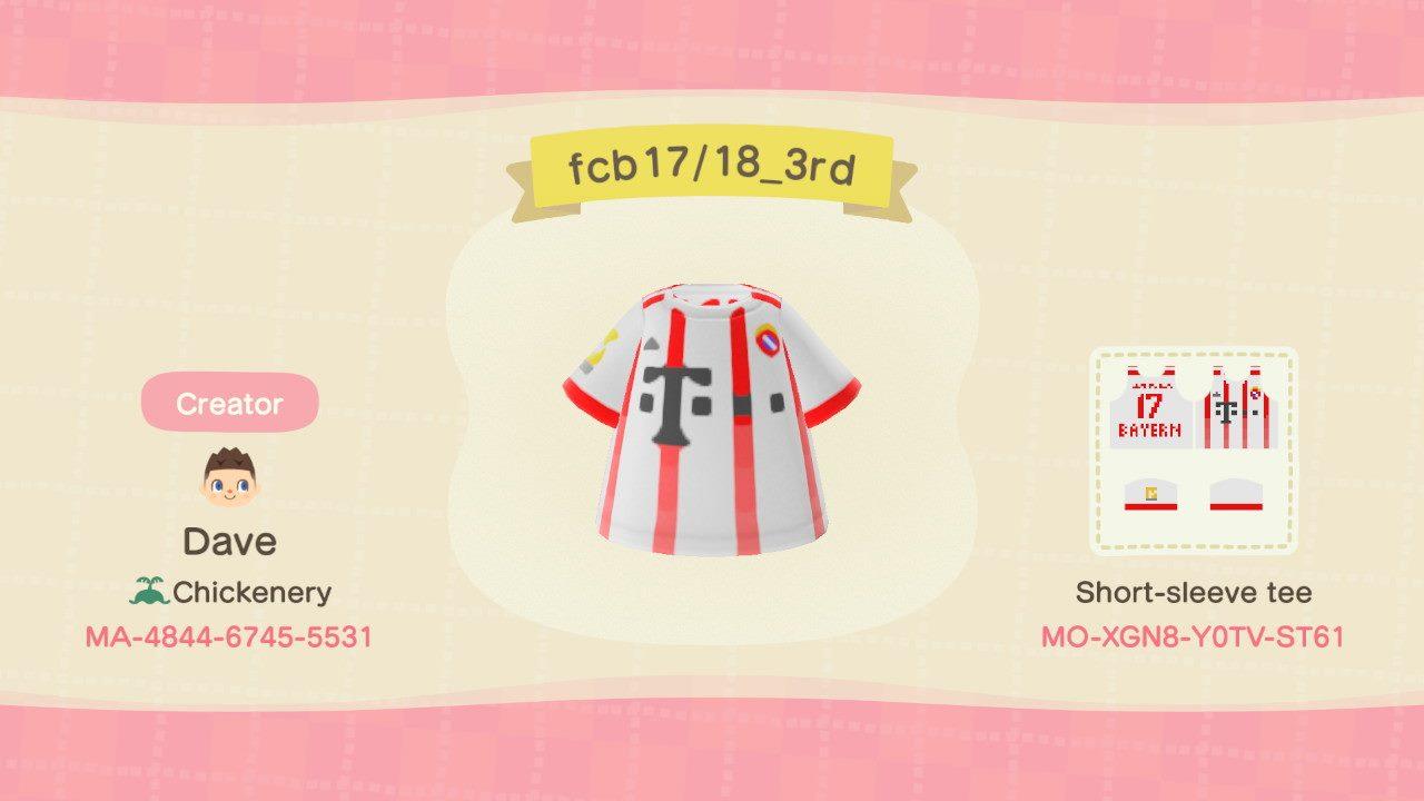 Animal Crossing Design Code: MO-XGN8-Y0TV-ST61 FC Bayern 17/18 3rd