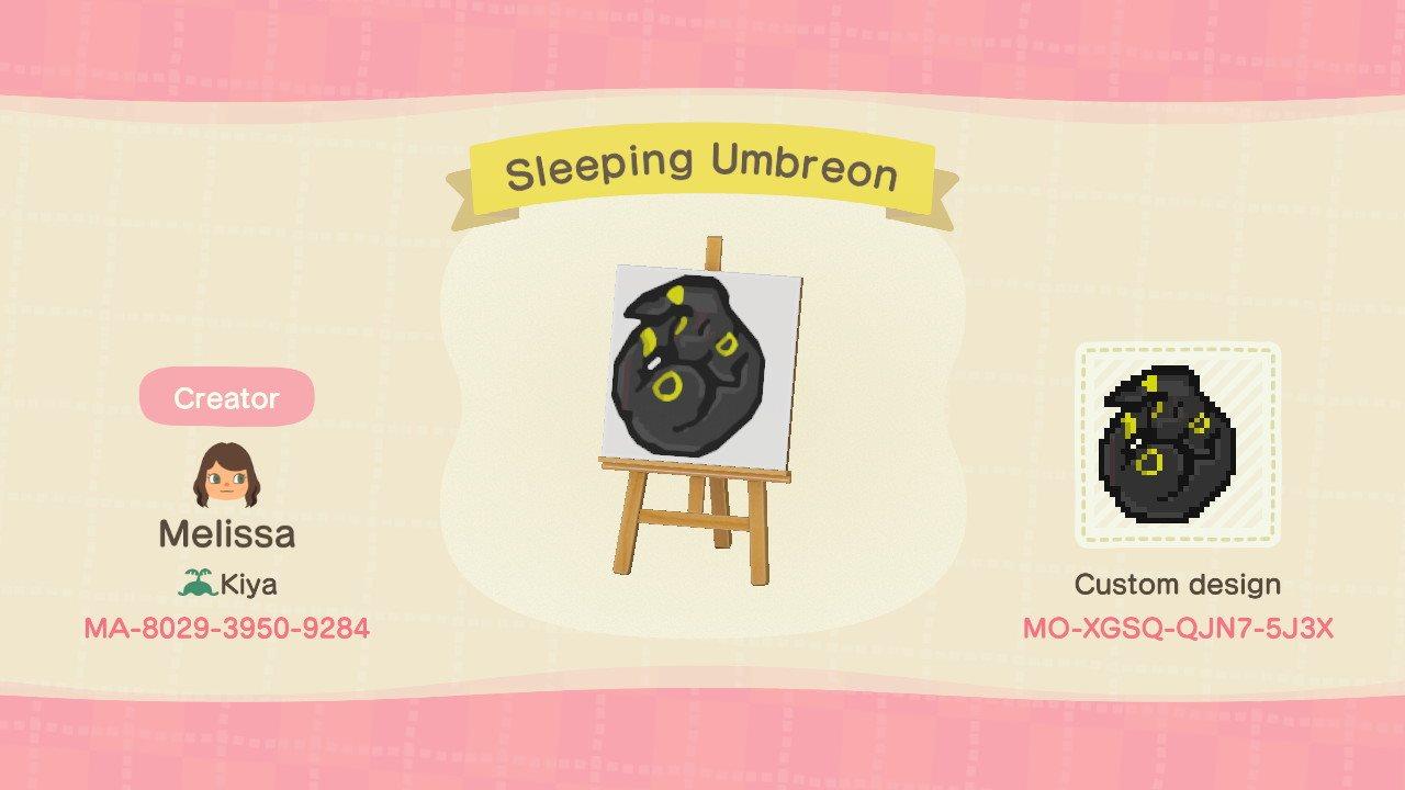 Animal Crossing Design Code: MO-XGSQ-QJN7-5J3X Sleeping Umbreon