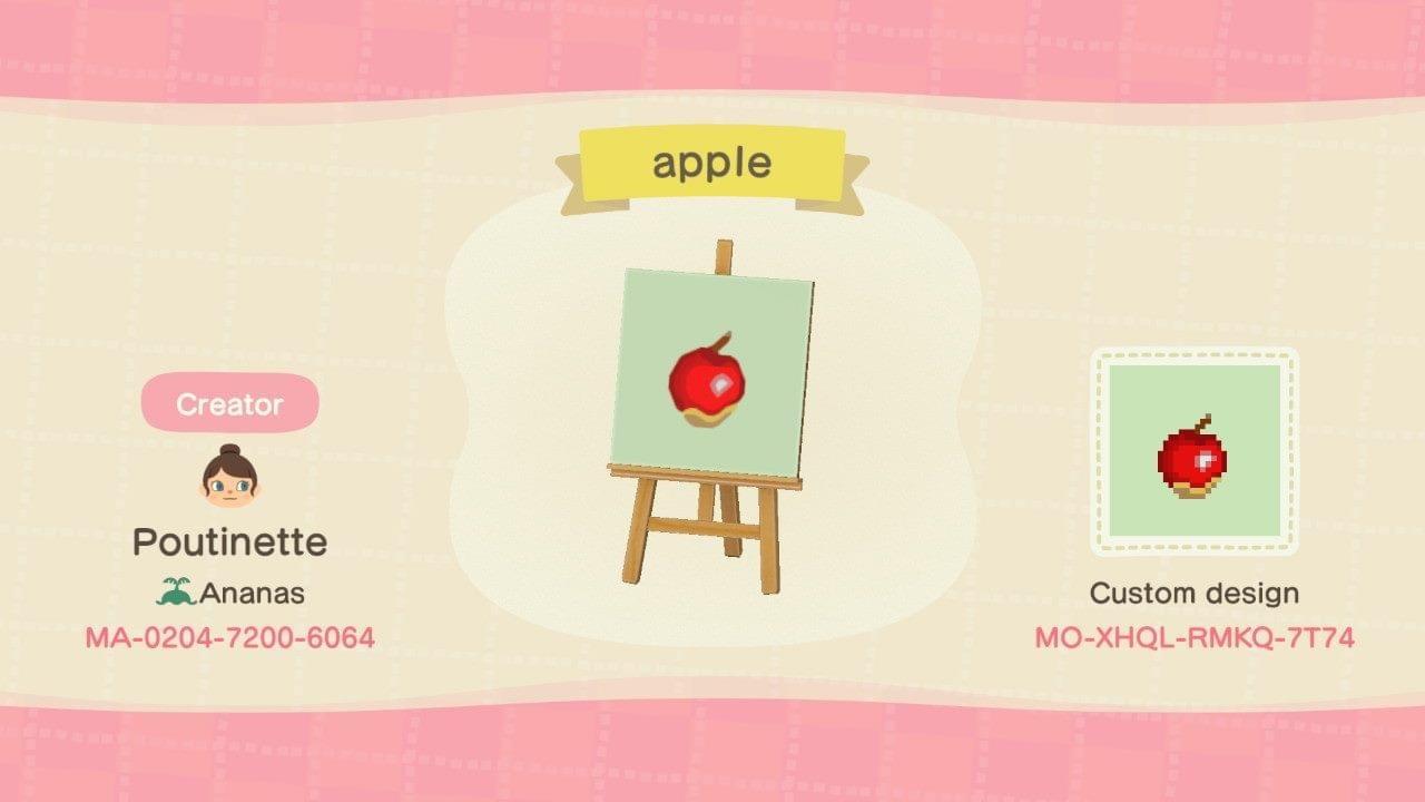 Animal Crossing Design Code: MO-XHQL-RMKQ-7T74 apple