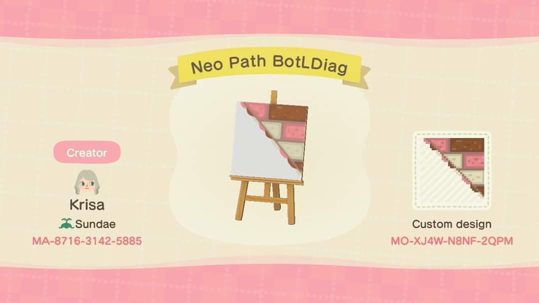 Animal Crossing Design Code: MO-XJ4W-N8NF-2QPM Neo Path Bot L Diag