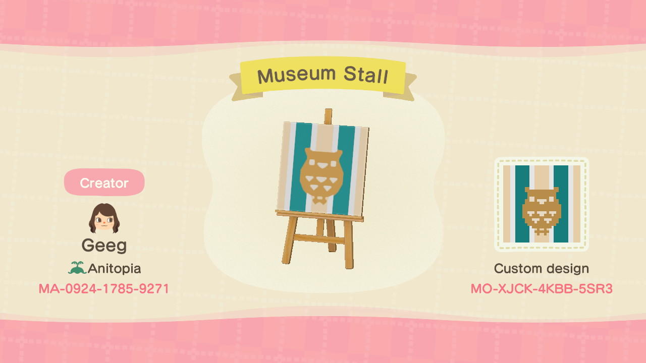 Animal Crossing Design Code: MO-XJCK-4KBB-5SR3 Museum Stall