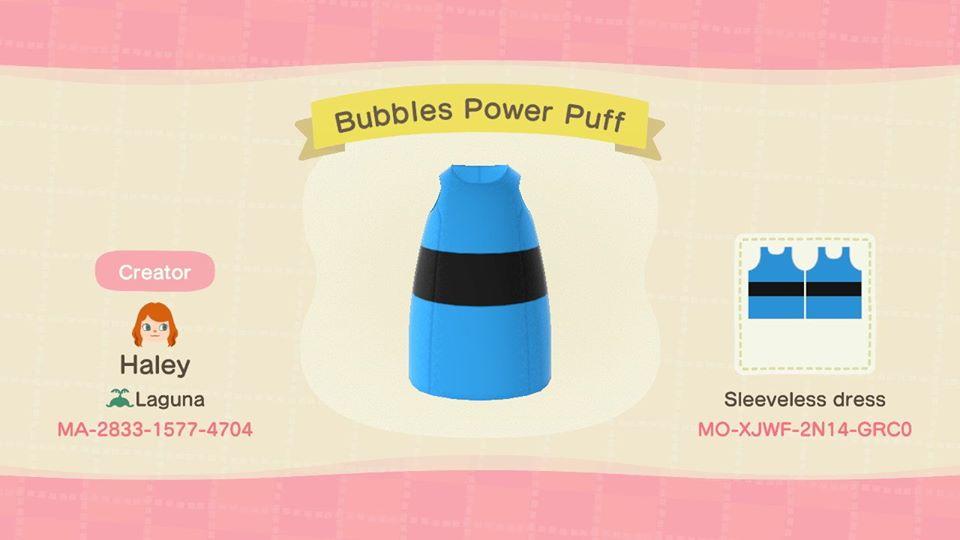 Animal Crossing Design Code: MO-XJWF-2N14-GRC0 Bubbles Power Puff