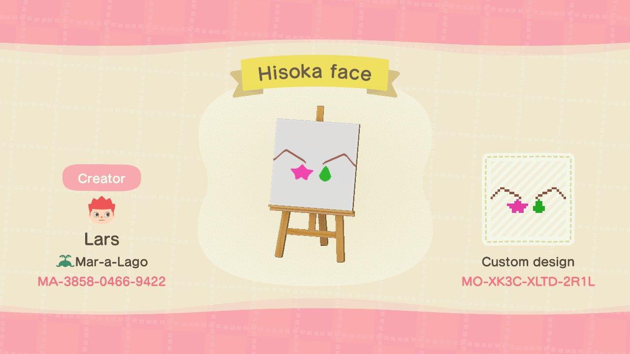Animal Crossing Design Code: MO-XK3C-XLTD-2R1L Hisoka face