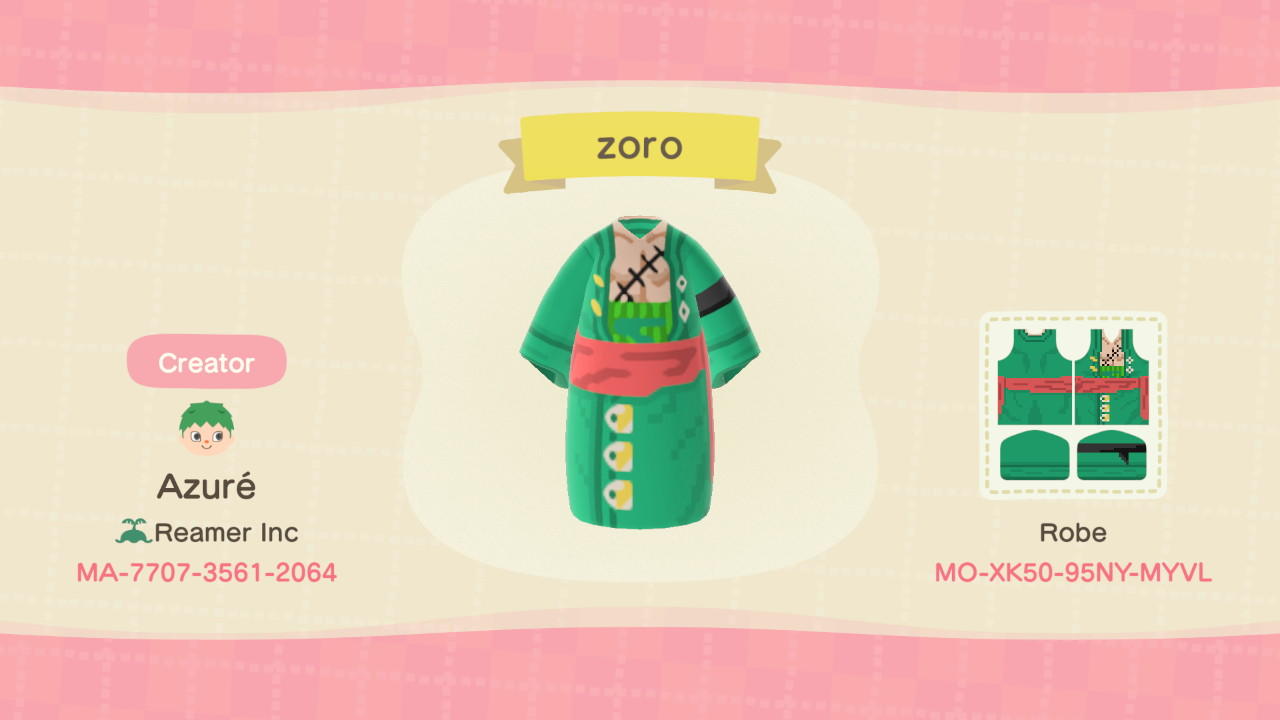 Animal Crossing Design Code: MO-XK50-95NY-MYVL zoro