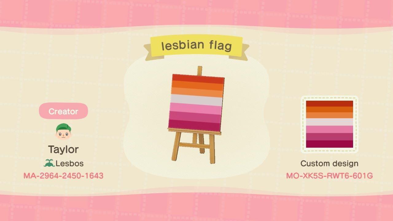 Animal Crossing Design Code: MO-XK5S-RWT6-601G Lesbian flag