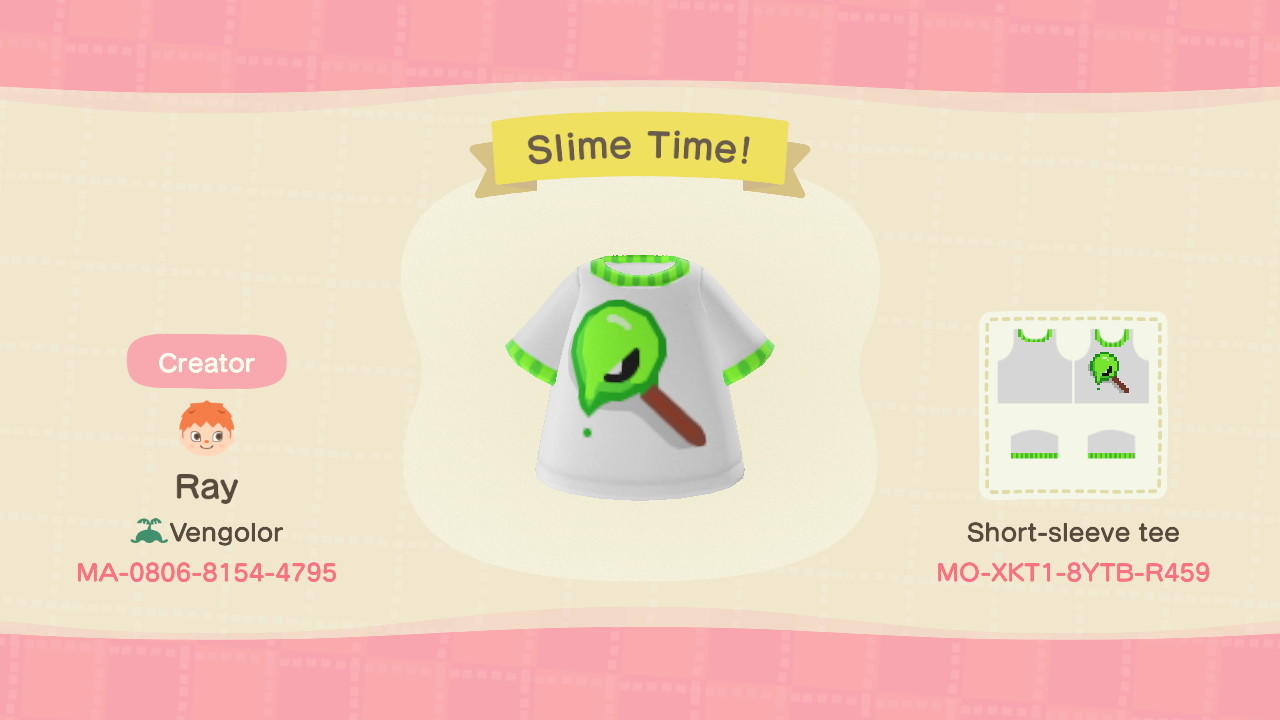 Animal Crossing Design Code: MO-XKT1-8YTB-R459 Slime Time!