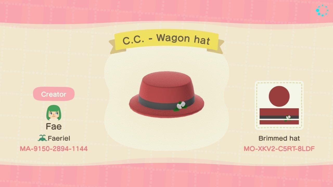 Animal Crossing Design Code: MO-XKV2-C5RT-8LDF C.C. - Wagon hat