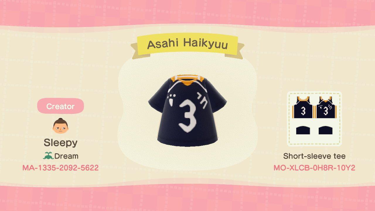 Animal Crossing Design Code: MO-XLCB-0H8R-10Y2 Haikyuu Asahi