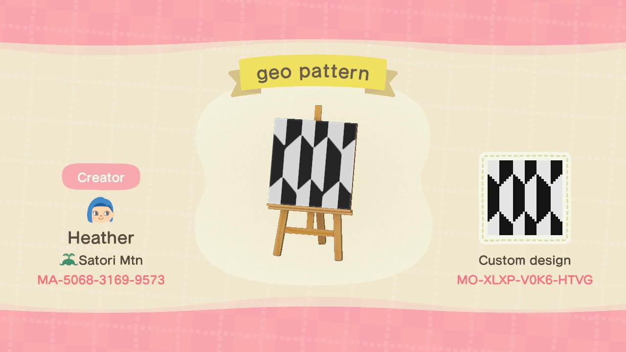 Animal Crossing Design Code: MO-XLXP-V0K6-HTVG Geo Pattern