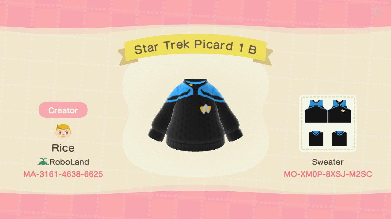 Animal Crossing Design Code: MO-XM0P-8XSJ-M2SC Star Trek Picard 1 B