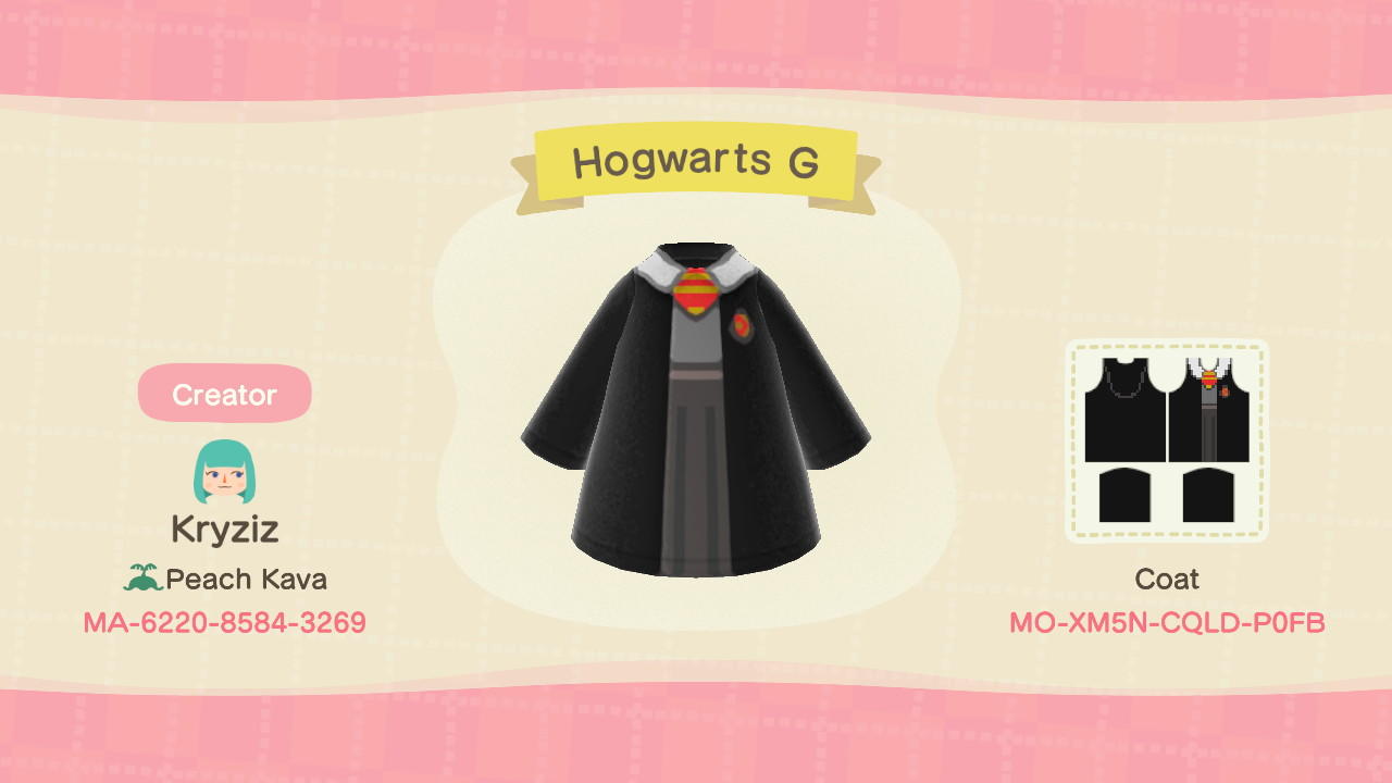 Animal Crossing Design Code: MO-XM5N-CQLD-P0FB Hogwarts Gryffindor