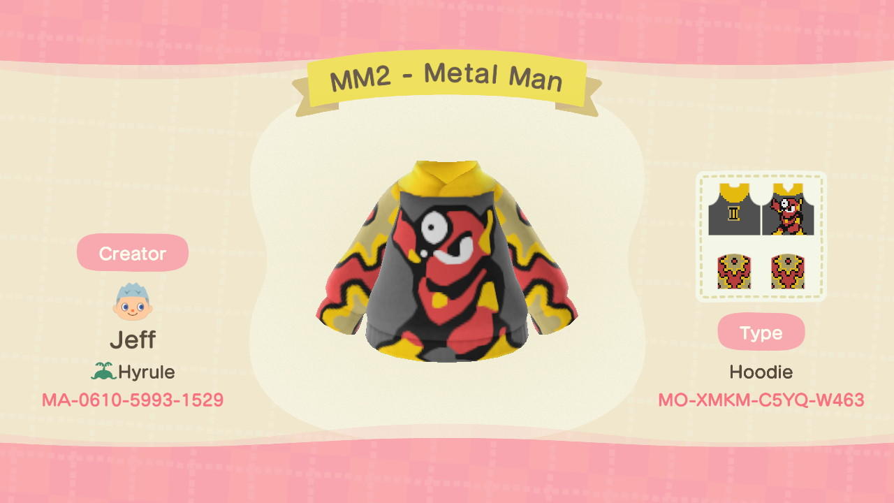 Animal Crossing Design Code: MO-XMKM-C5YQ-W463 MM2 - Metal Man
