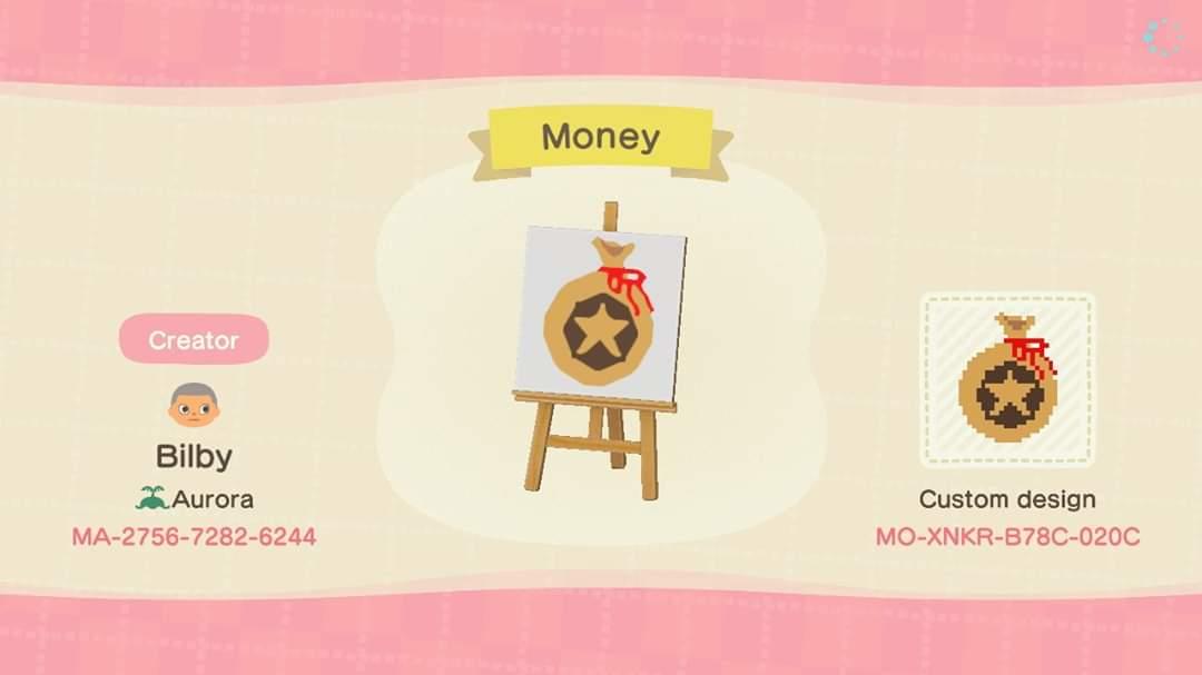 Animal Crossing Design Code: MO-XNKR-B78C-020C Bells tree marker