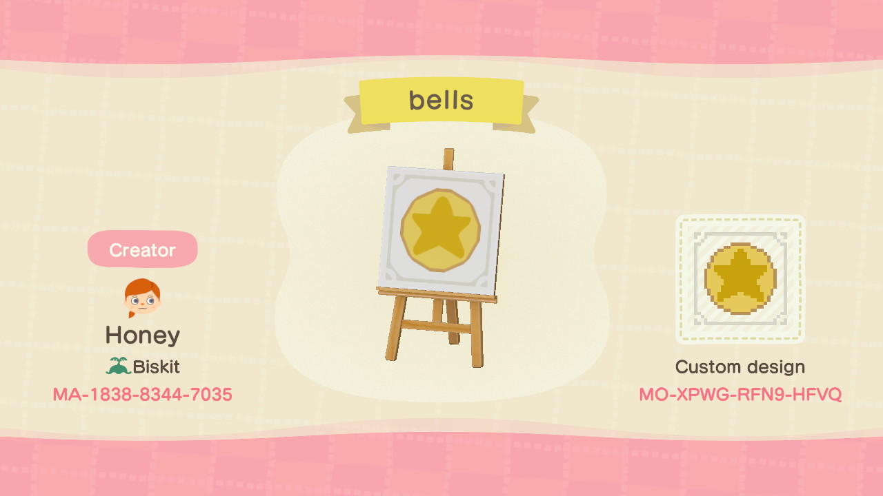 Animal Crossing Design Code: MO-XPWG-RFN9-HFVQ Bells