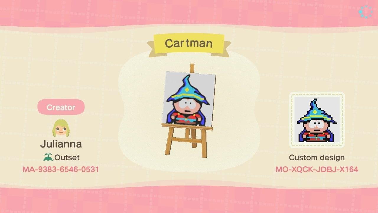 Animal Crossing Design Code: MO-XQCK-JDBJ-X164 Wizard Cartman