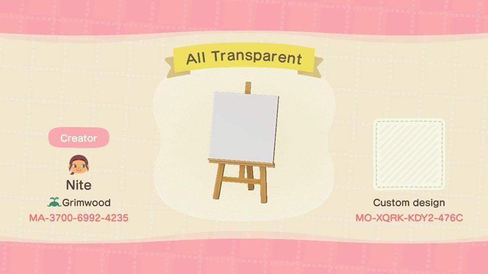 Animal Crossing Design Code: MO-XQRK-KDY2-476C All Transparent