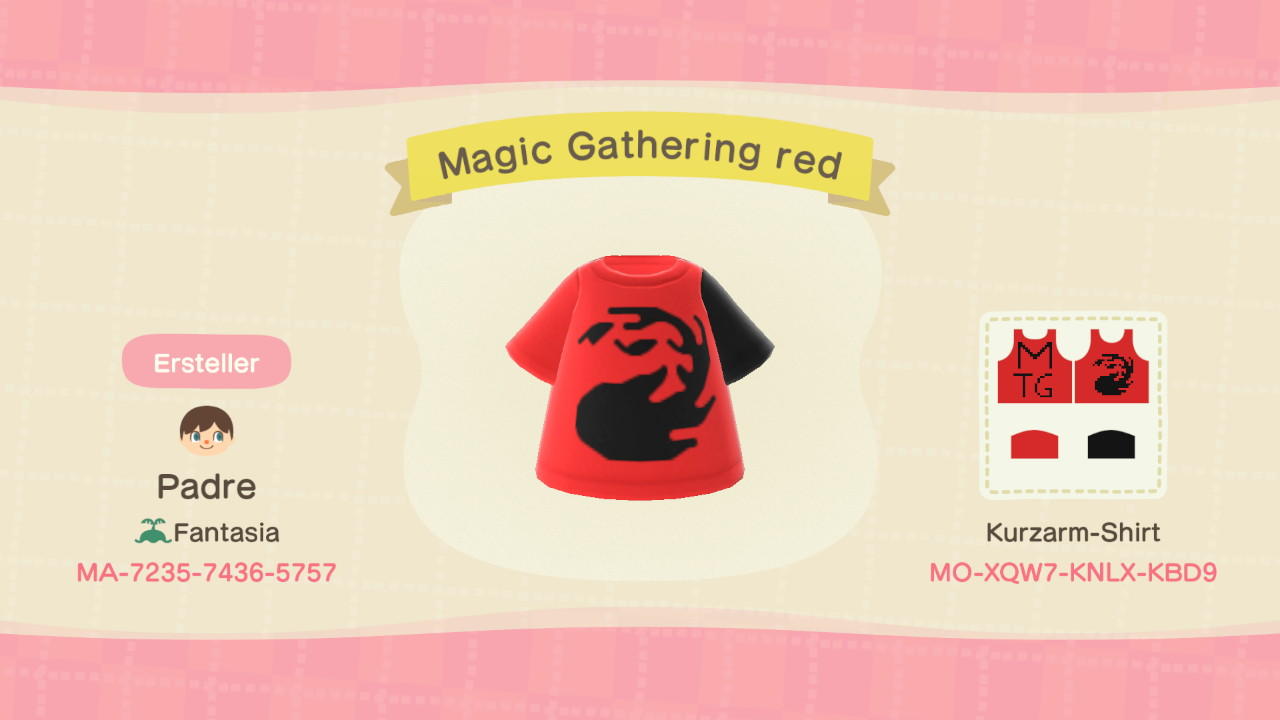 Animal Crossing Design Code: MO-XQW7-KNLX-KBD9 Magic The Gathering