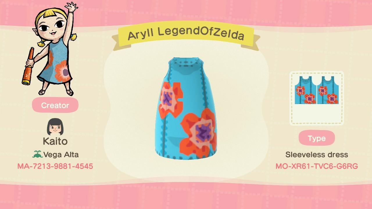 Animal Crossing Design Code: MO-XR61-TVC6-G6RG Aryll LegendOfZelda