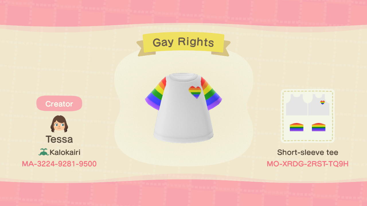 Animal Crossing Design Code: MO-XRDG-2RST-TQ9H Gay Rights