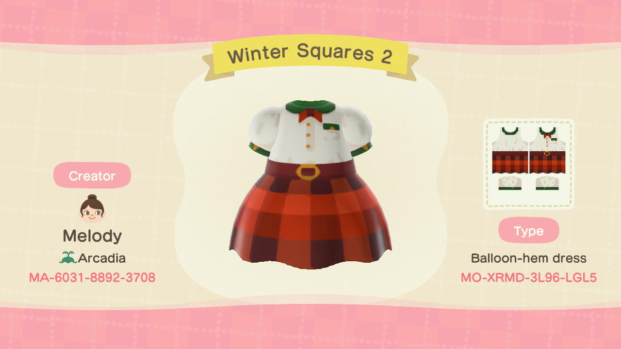 Animal Crossing Design Code: MO-XRMD-3L96-LGL5 Winter Squares