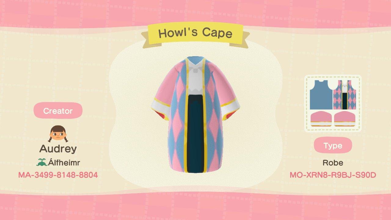 Animal Crossing Design Code: MO-XRN8-R9BJ-S90D Howl's Cape
