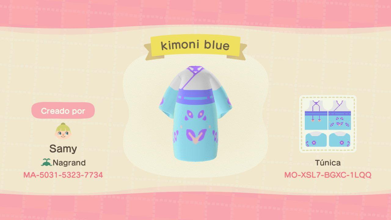 Animal Crossing Design Code: MO-XSL7-BGXC-1LQQ Kimoni blue