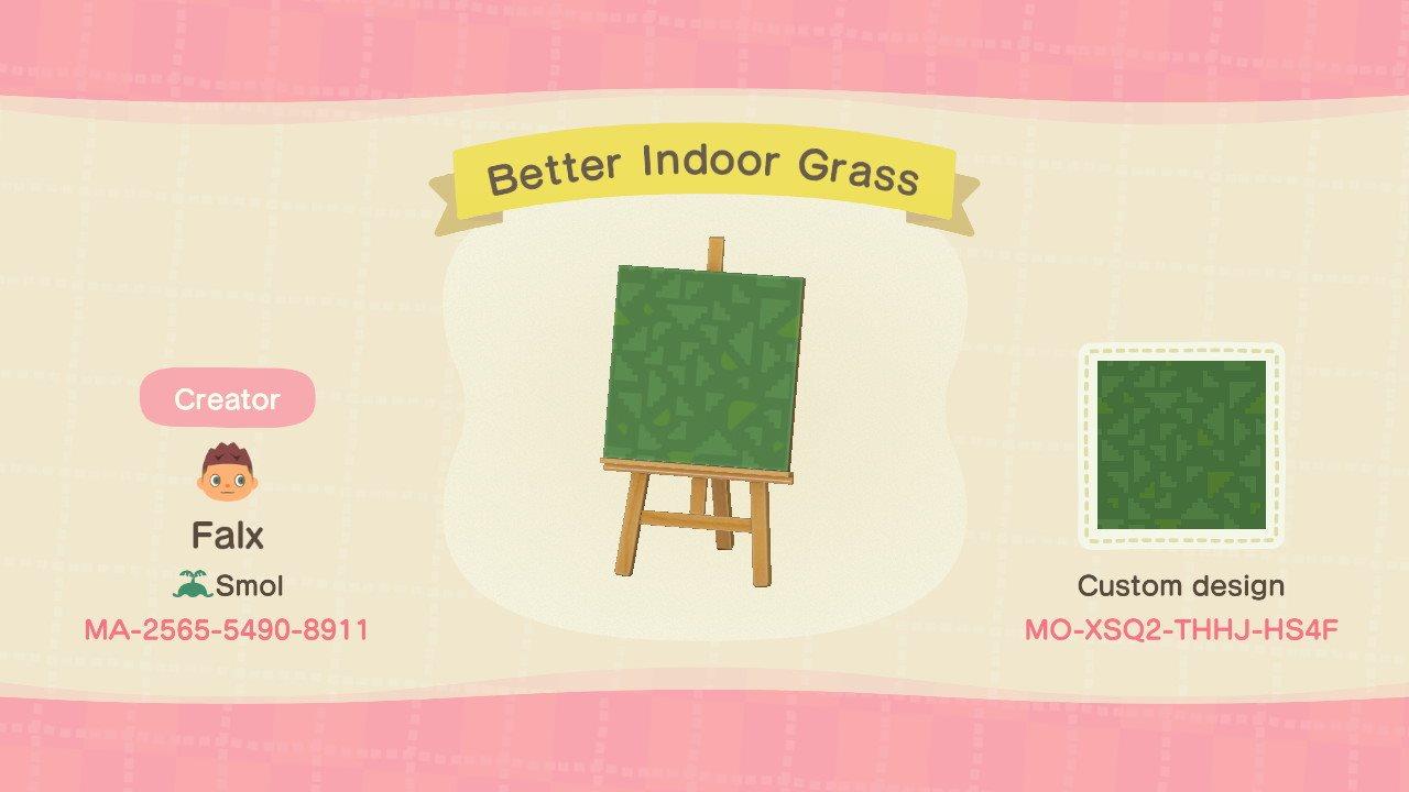 Animal Crossing Design Code: MO-XSQ2-THHJ-HS4F Better Indoor Grass