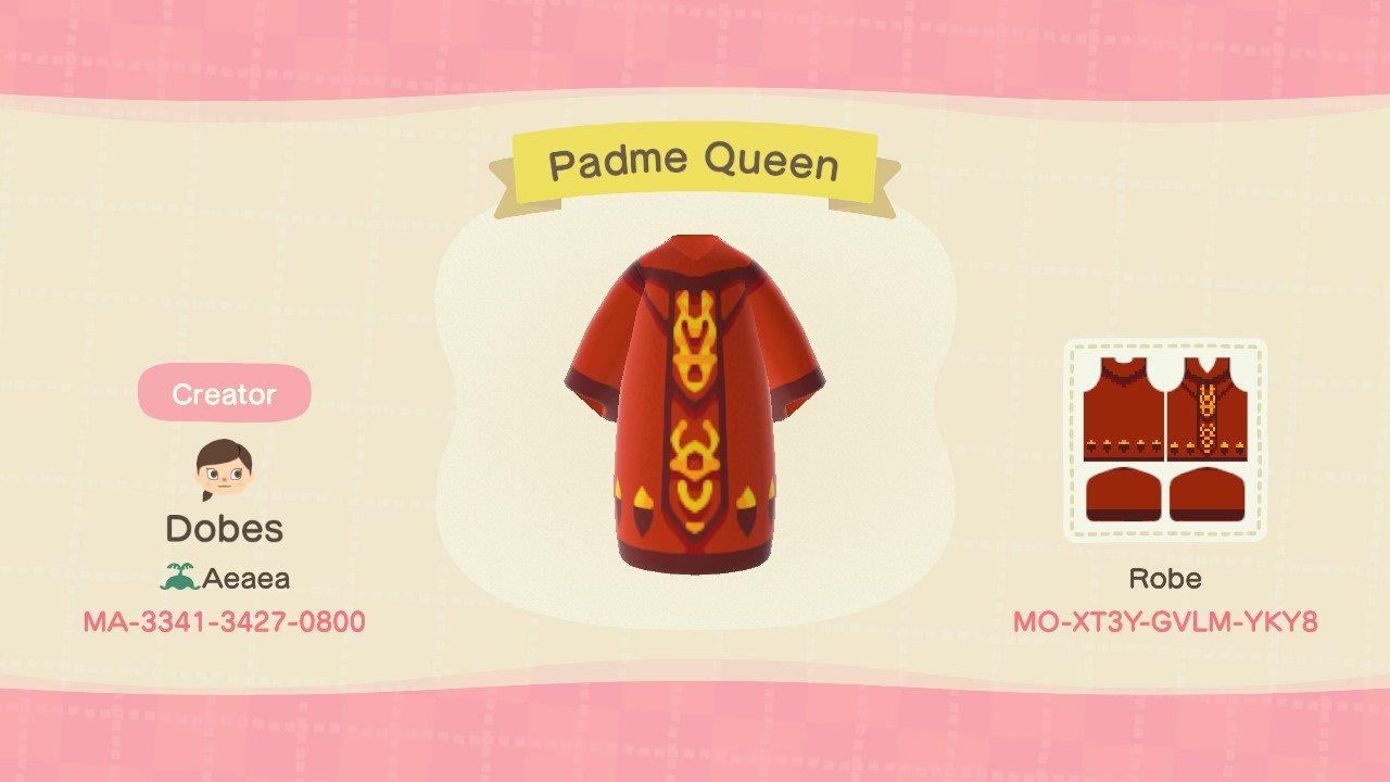 Animal Crossing Design Code: MO-XT3Y-GVLM-YKY8 Padme Queen