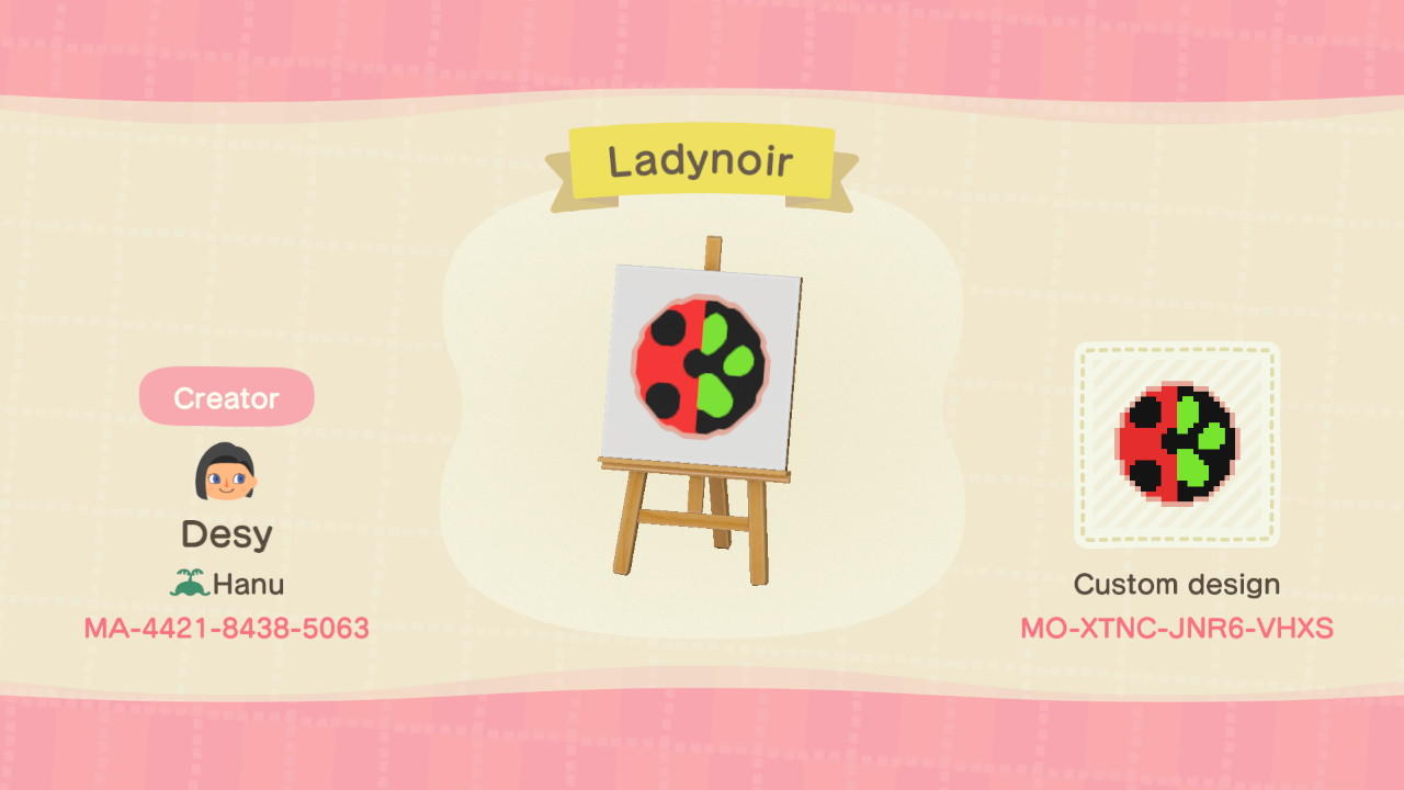 Animal Crossing Design Code: MO-XTNC-JNR6-VHXS Lady Noir
