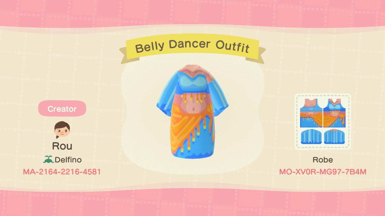 Animal Crossing Design Code: MO-XV0R-MG97-7B4M Belly Dancer Scarves
