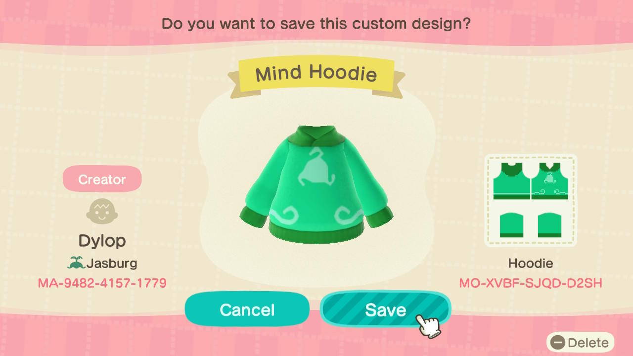 Animal Crossing Design Code: MO-XVBF-SJQD-D2SH Homestuck Mind