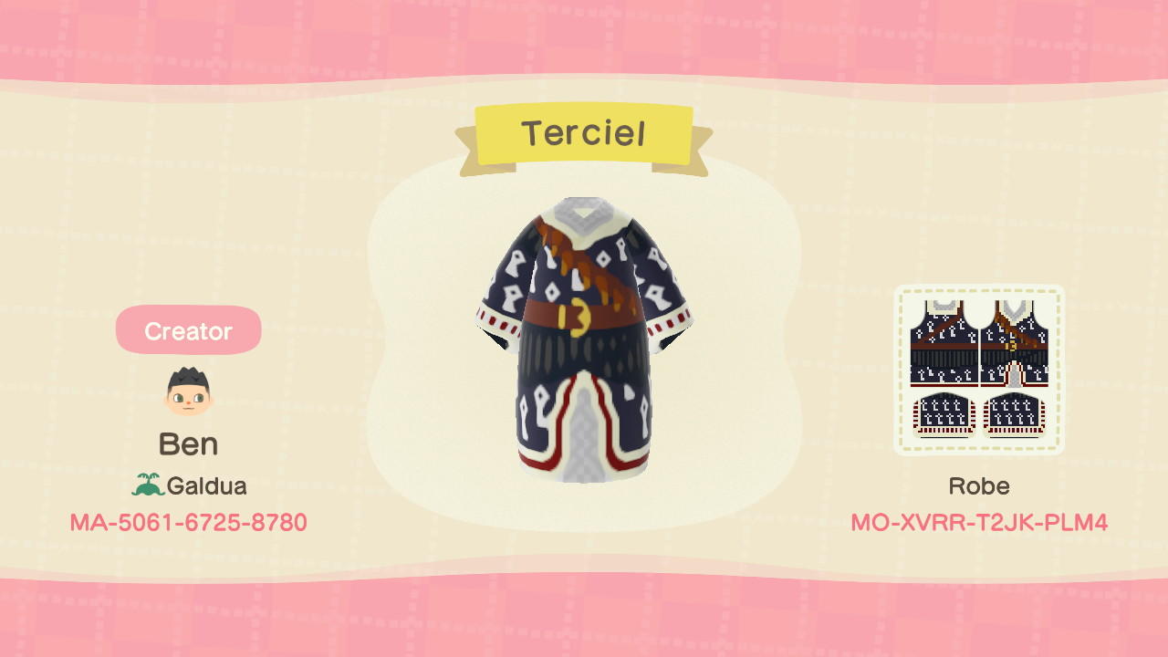 Animal Crossing Design Code: MO-XVRR-T2JK-PLM4 Terciel Anhorsen