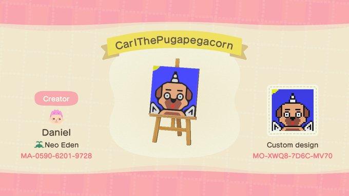 Animal Crossing Design Code: MO-XWQ8-7D6C-MV70 CarlThePugapegacorn
