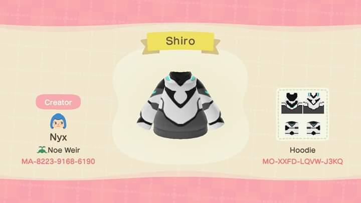 Animal Crossing Design Code: MO-XXFD-LQVW-J3KQ Shiro