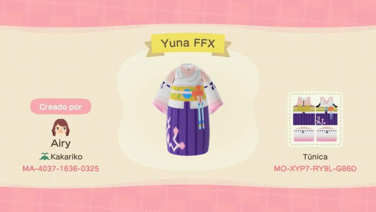 Animal Crossing Design Code: MO-XYP7-RY9L-G86D Yuna FFX