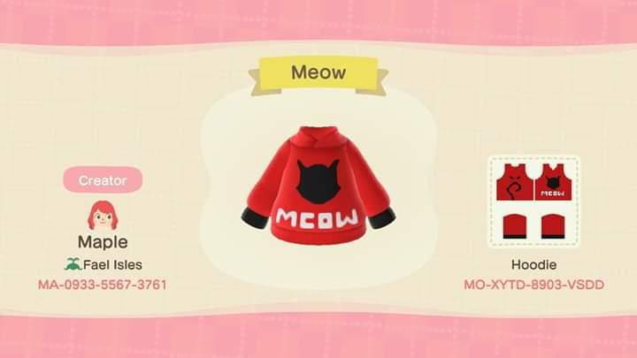 Animal Crossing Design Code: MO-XYTD-8903-VSDD Meow
