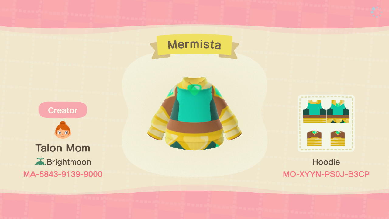 Animal Crossing Design Code: MO-XYYN-PS0J-BECP Mermista