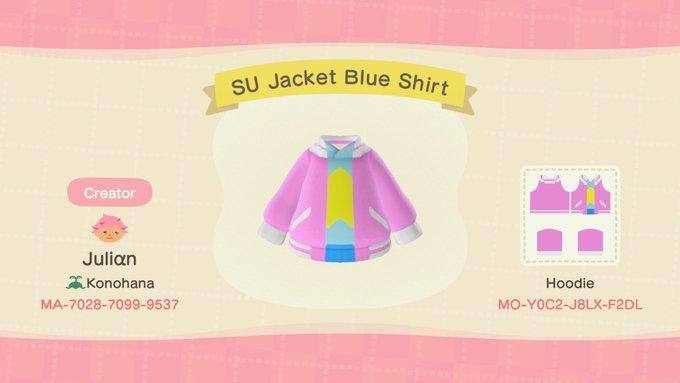 Animal Crossing Design Code: MO-Y0C2-J8LX-F2DL SU Jacket Blue Shirt