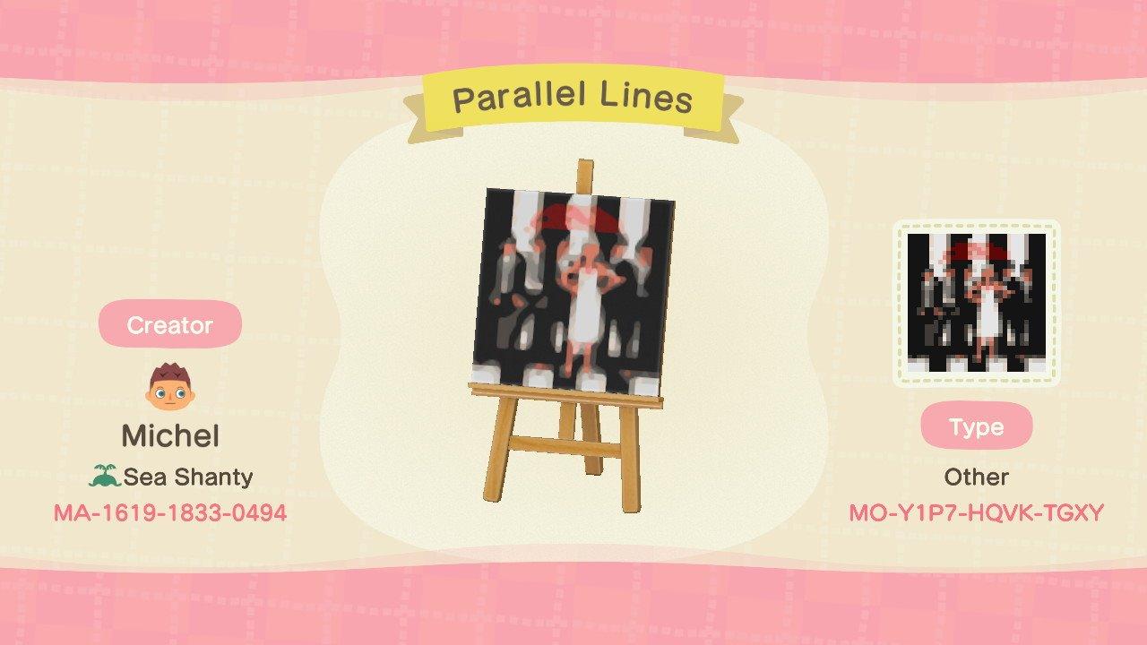Animal Crossing Design Code: MO-Y1P7-HQVK-TGXY Parallel Lines