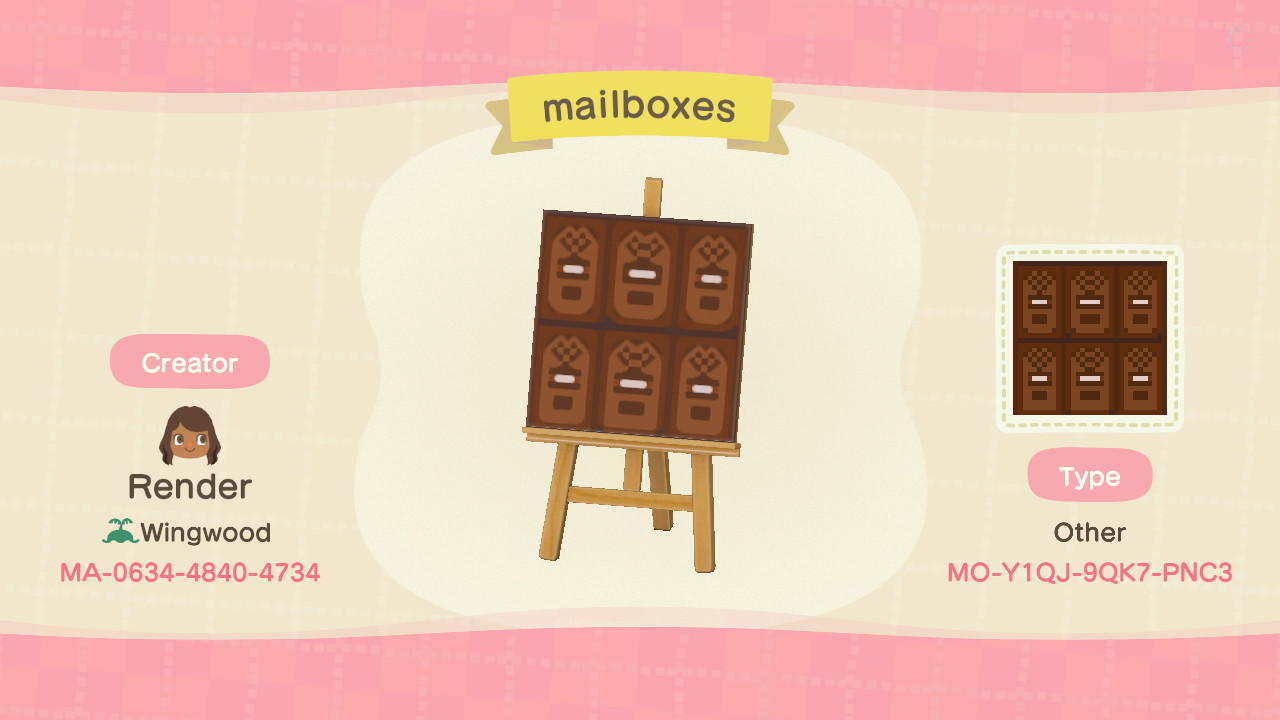 Animal Crossing Design Code: MO-Y1QJ-9QK7-PNC3 Mailboxes