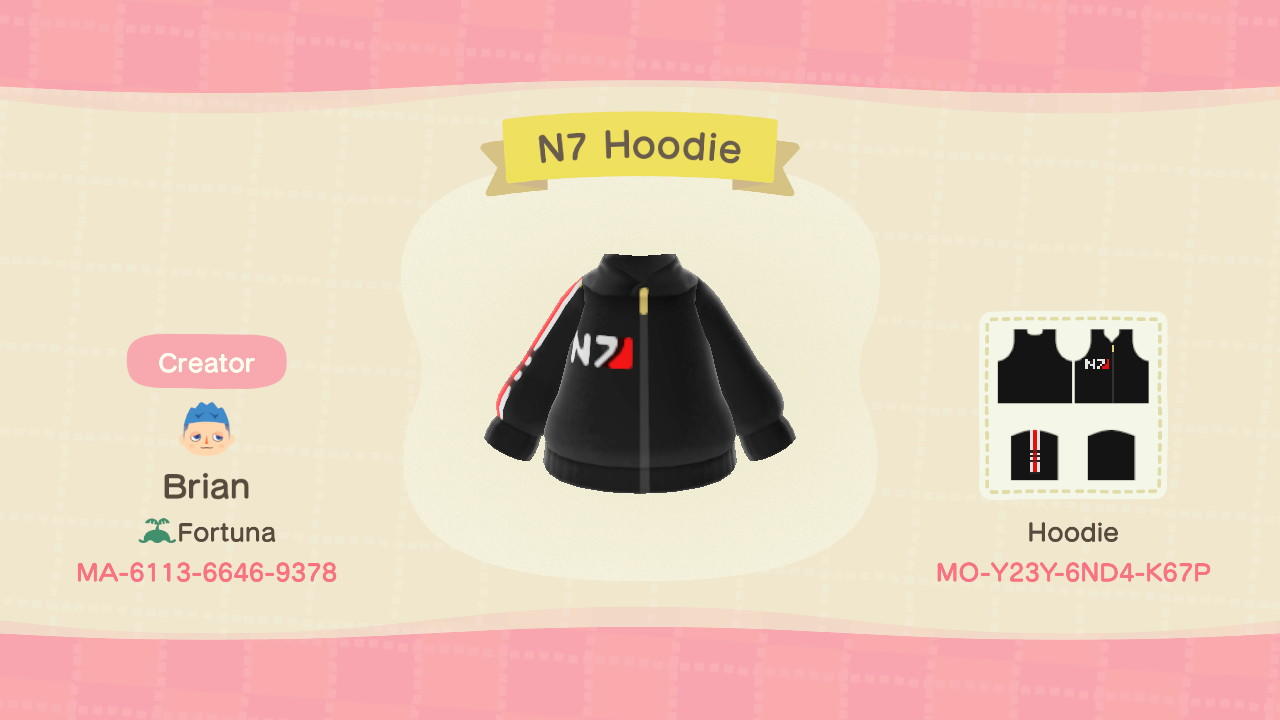 Animal Crossing Design Code: MO-Y23Y-6ND4-K67P N7 Hoodie