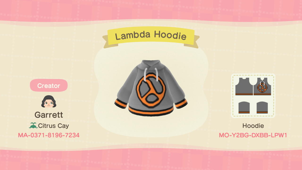 Animal Crossing Design Code: MO-Y2BG-DXBB-LPW1 Half-Life Lambda Hoo