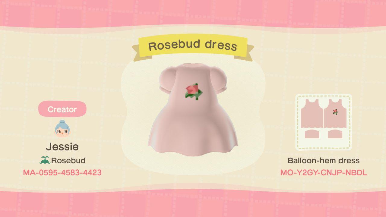 Animal Crossing Design Code: MO-Y2GY-CNJP-NBDL Rosebud dress