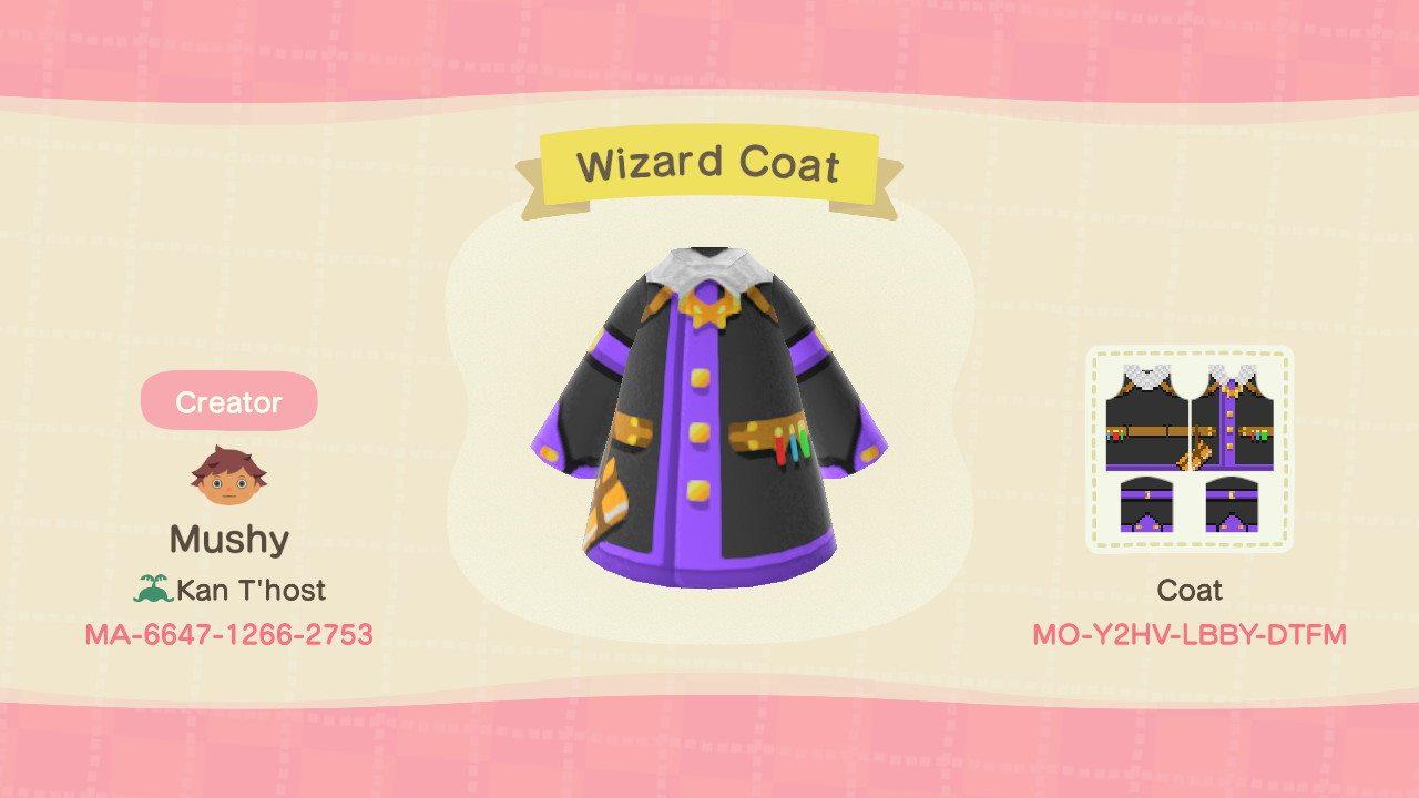 Animal Crossing Design Code: MO-Y2HV-LBBY-DTFM Wizard Coat