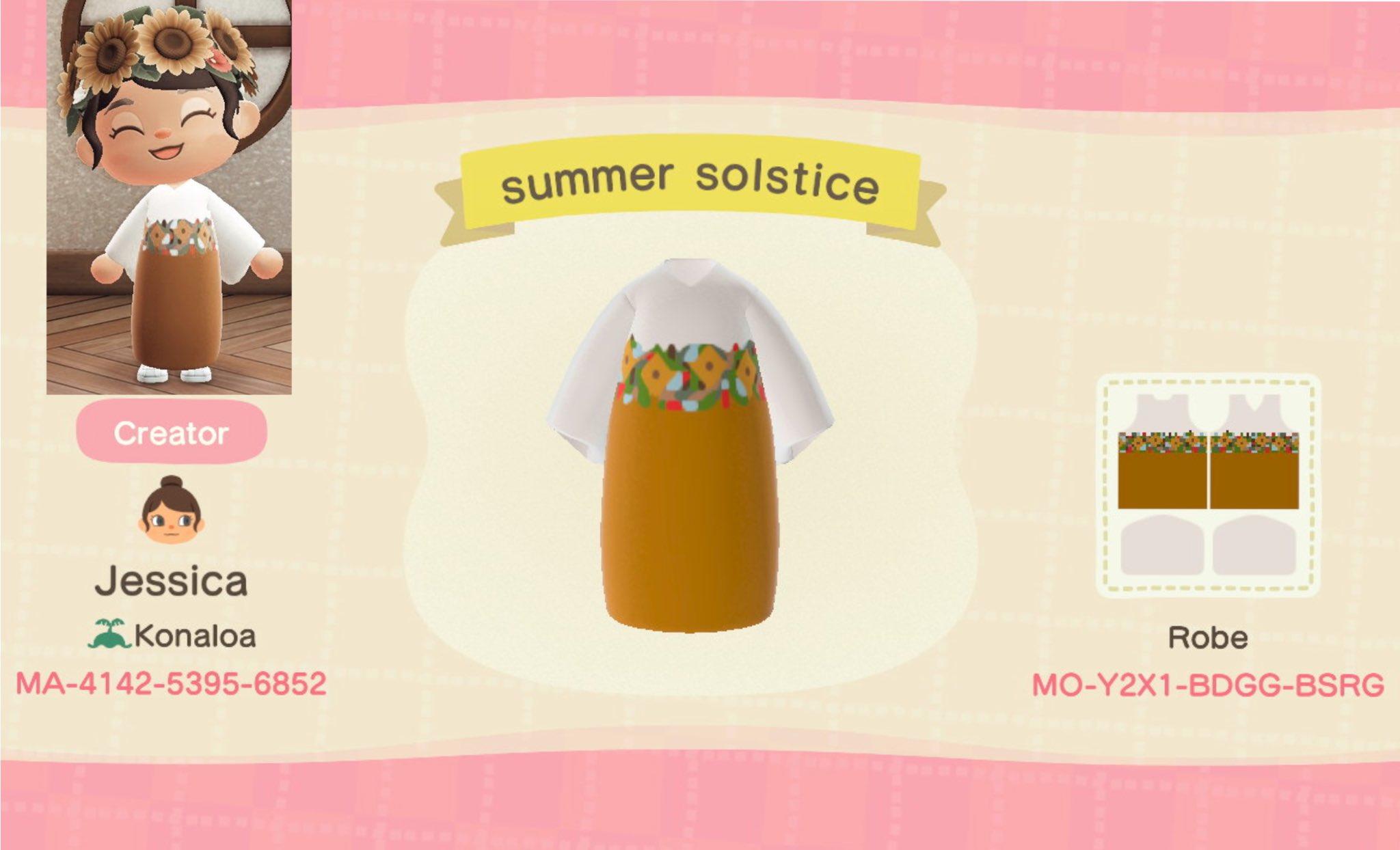 Animal Crossing Design Code: MO-Y2X1-BDGG-BSRG Summer Solstice