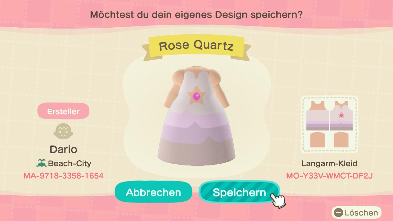 Animal Crossing Design Code: MO-Y33V-WMCT-DF2J Steven Universe